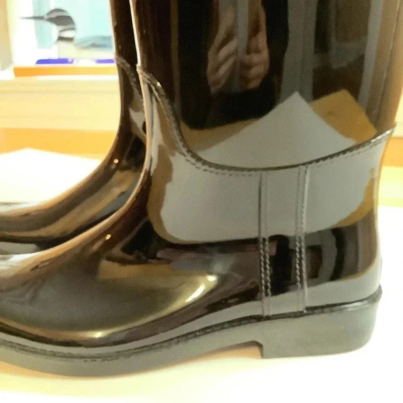 COACH Authentic Black Knee High Rainboots Size 10 - Picture 8 of 14